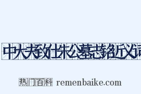 中大夫致仕朱公墓志铭近义词是什么意思的图片